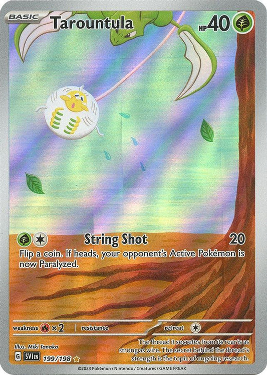 Buy Pokemon cards Australia - Tarountula 199/198 - Premium Raw Card from Monster Mart - Pokémon Card Emporium - Shop now at Monster Mart - Pokémon Cards Australia. Illustration Rare, Scarlet & Violet, Scarlet & Violet Base Set