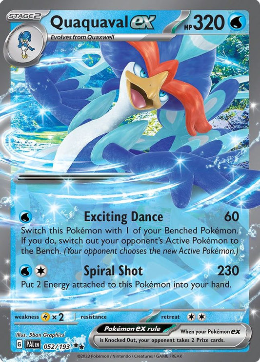 Buy Pokemon cards Australia - Quaquaval EX 052/193 - Premium Raw Card from Monster Mart - Pokémon Card Emporium - Shop now at Monster Mart - Pokémon Cards Australia. EX, MMB20, Paldea Evolved