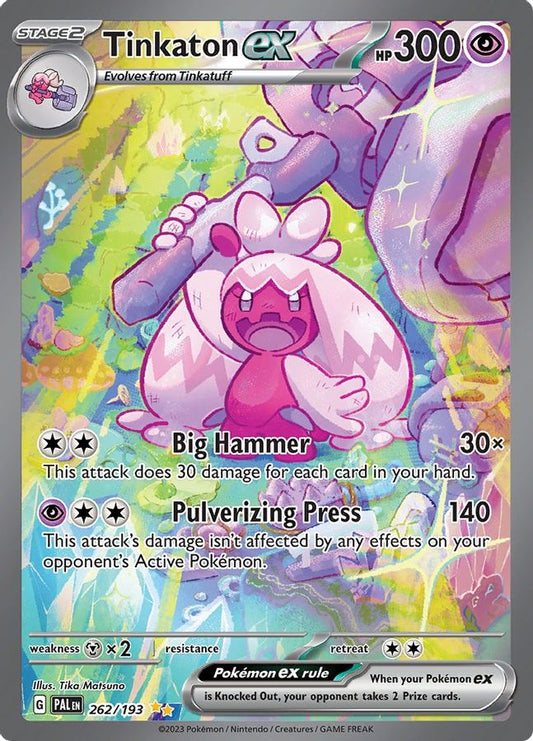 Buy Pokemon cards Australia - Tinkaton EX 262/193 - Premium Raw Card from Monster Mart - Pokémon Card Emporium - Shop now at Monster Mart - Pokémon Cards Australia. EX, Paldea Evolved, Special Illustration Rare