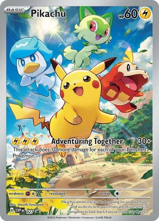 Buy Pokemon cards Australia - Pikachu 027 - Premium Raw Card from Monster Mart - Pokémon Card Emporium - Shop now at Monster Mart - Pokémon Cards Australia. Promo, Scarlet & Violet