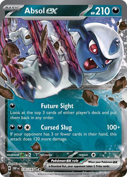 Buy Pokemon cards Australia - Absol EX 135/197 - Premium Raw Card from Monster Mart - Pokémon Card Emporium - Shop now at Monster Mart - Pokémon Cards Australia. Double Rare, EX, MMB50, Obsidian Flames