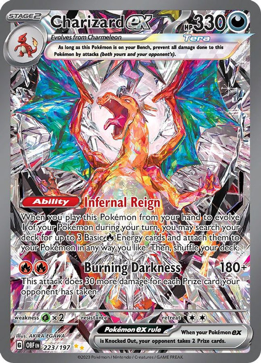Buy Pokemon cards Australia - Charizard EX 223/197 - Premium Raw Card from Monster Mart - Pokémon Card Emporium - Shop now at Monster Mart - Pokémon Cards Australia. EX, MMB10, Obsidian Flames, Special Illustration Rare