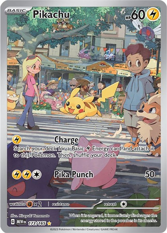 Buy Pokemon cards Australia - Pikachu 173/165 - Premium Raw Card from Monster Mart - Pokémon Card Emporium - Shop now at Monster Mart - Pokémon Cards Australia. 151, Illustration Rare