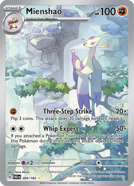 Buy Pokemon cards Australia - Mienshao 200/182 - Premium Raw Card from Monster Mart - Pokémon Card Emporium - Shop now at Monster Mart - Pokémon Cards Australia. Illustration Rare, Paradox Rift