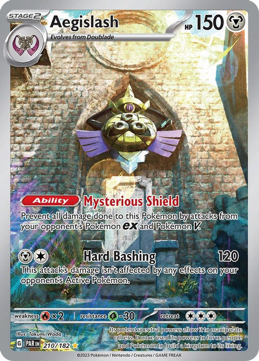 Buy Pokemon cards Australia - Aegislash 210/182 - Premium Raw Card from Monster Mart - Pokémon Card Emporium - Shop now at Monster Mart - Pokémon Cards Australia. Illustration Rare, Paradox Rift
