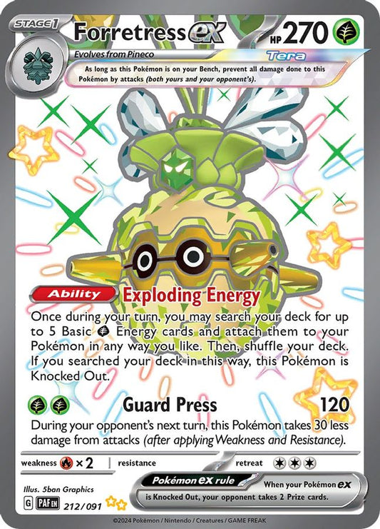 Buy Pokemon cards Australia - Forretress EX 212/091 - Premium Raw Card from Monster Mart - Pokémon Card Emporium - Shop now at Monster Mart - Pokémon Cards Australia. EX, MMB30, Paldean Fates, Shiny Ultra Rare