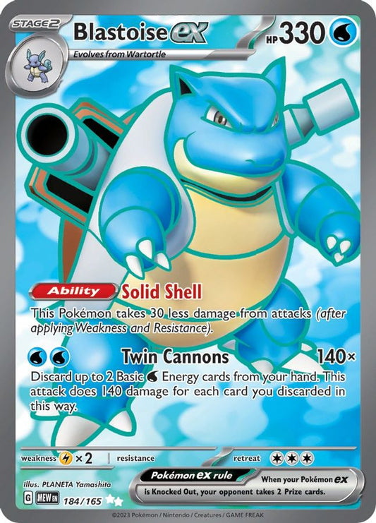 Blastoise EX 184/165 - Monster Mart - Pokémon Cards Australia