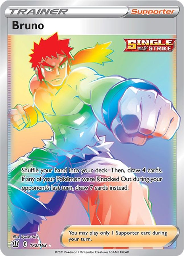 Bruno Rainbow Trainer 172/163 - Monster Mart - Pokémon Cards Australia