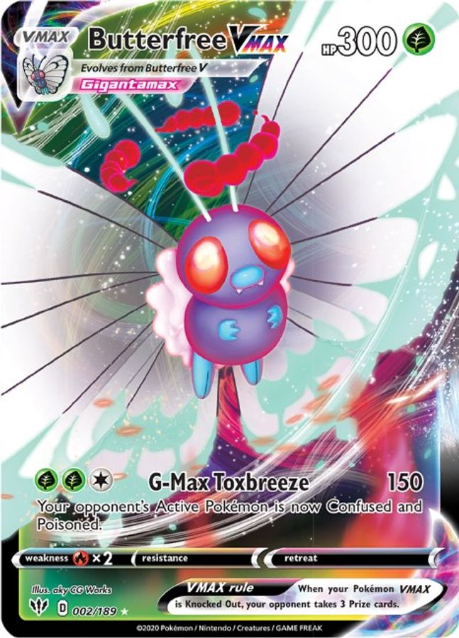 Butterfree VMAX 002/189 - Monster Mart - Pokémon Cards Australia