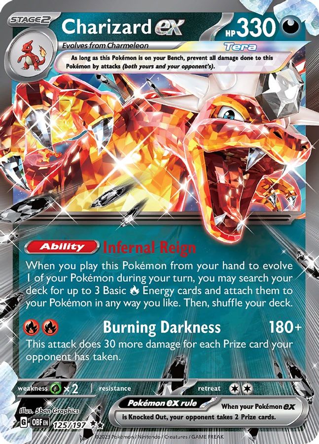 Charizard EX 125/197 Raw Card - Rare Pokmon Collectible Charizard EX 125/197 Raw Card - Rare Pokmon Collectible