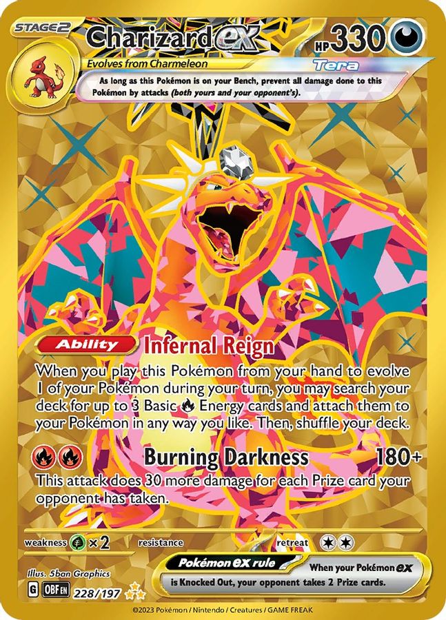 Charizard EX 228/197 Raw Card - Collectible Trading Card Charizard EX 228/197 Raw Card - Collectible Trading Card