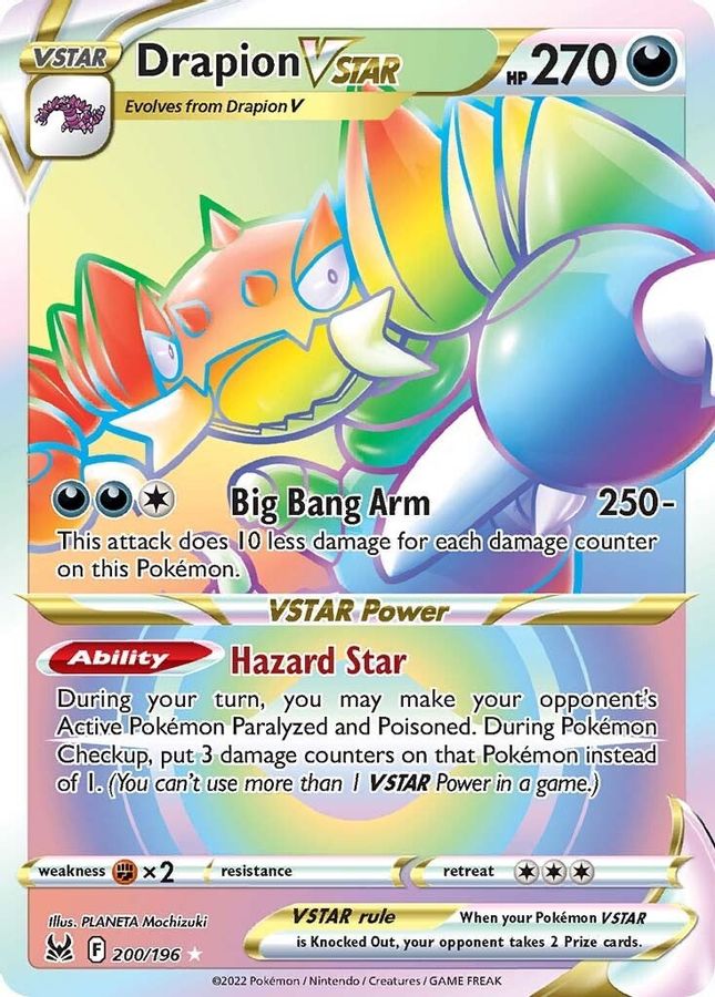 Drapion VSTAR Rainbow 200/196 - Monster Mart - Pokémon Cards Australia