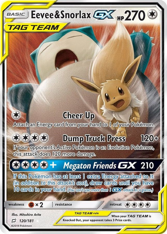 Eevee & Snorlax GX 120/181 - Monster Mart - Pokémon Cards Australia