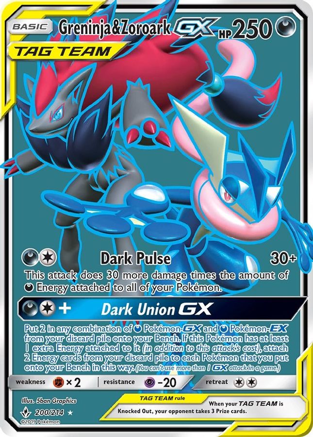 Greninja & Zoroark GX 200/214 - Monster Mart - Pokémon Cards Australia
