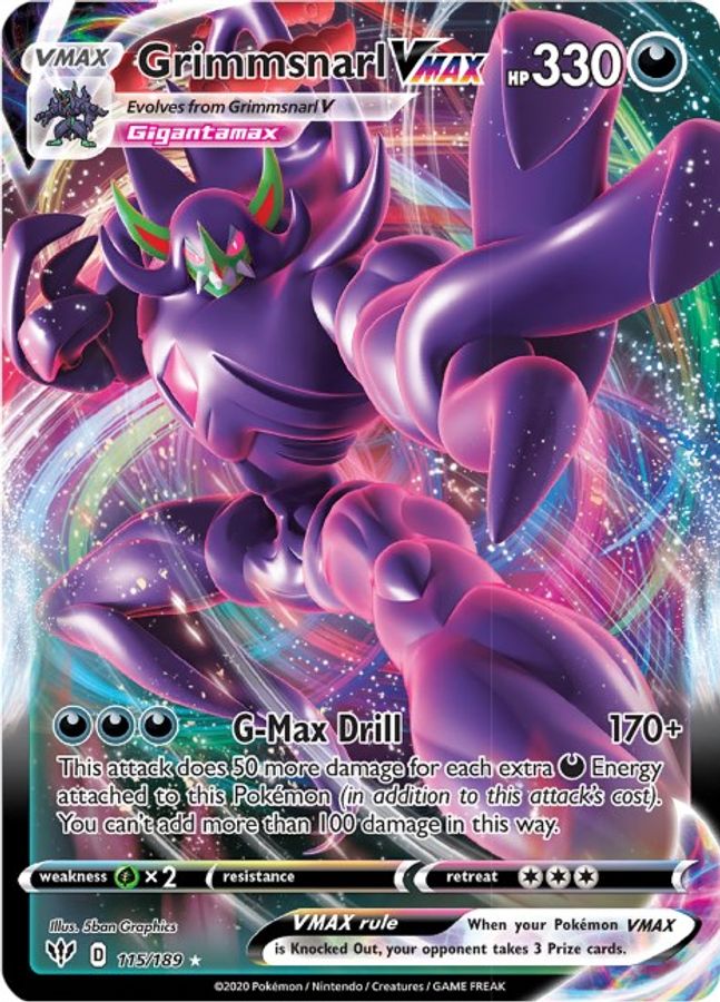 Grimmsnarl VMAX 115/189 - Monster Mart - Pokémon Cards Australia