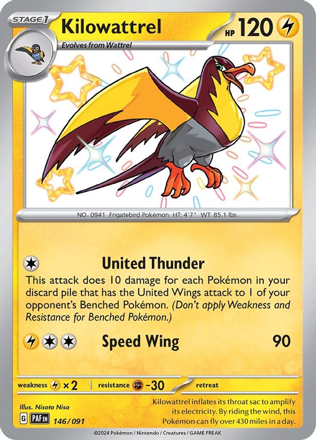 Kilowattrel 146/091 - Monster Mart - Pokémon Cards Australia