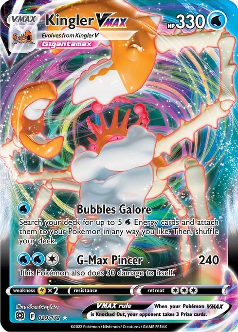 Kingler VMAX 029/172 - Monster Mart - Pokémon Cards Australia