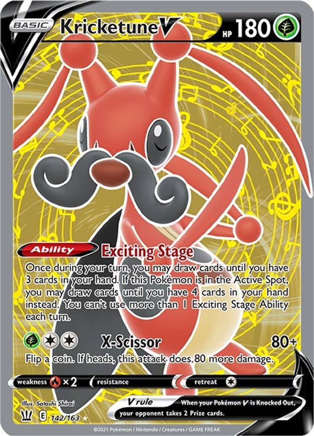 Kricketune V Full Art 142/163 - Monster Mart - Pokémon Cards Australia