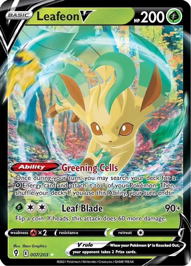 Leafeon V 007/203 - Monster Mart - Pokémon Cards Australia