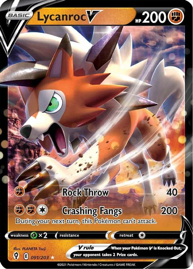 Lycanroc V 091/203 - Monster Mart - Pokémon Cards Australia