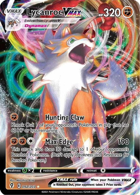 Lycanroc VMAX 092/203 - Monster Mart - Pokémon Cards Australia