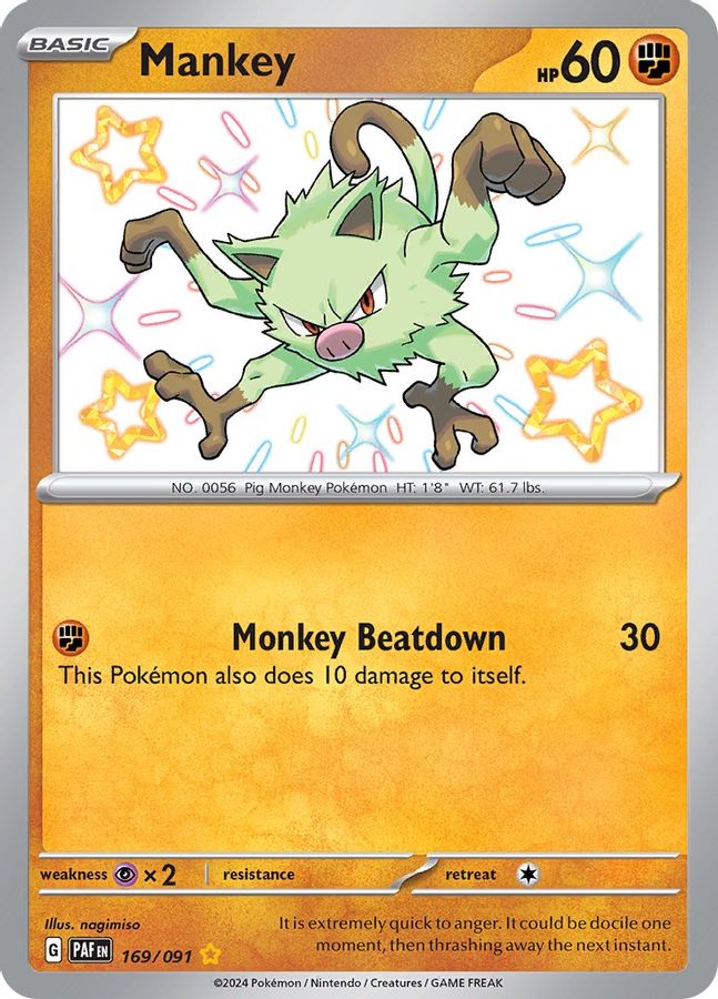 Mankey 169/091 - Monster Mart - Pokémon Cards Australia