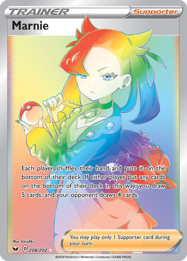 Marnie Rainbow Trainer 208/202 - Monster Mart - Pokémon Cards Australia