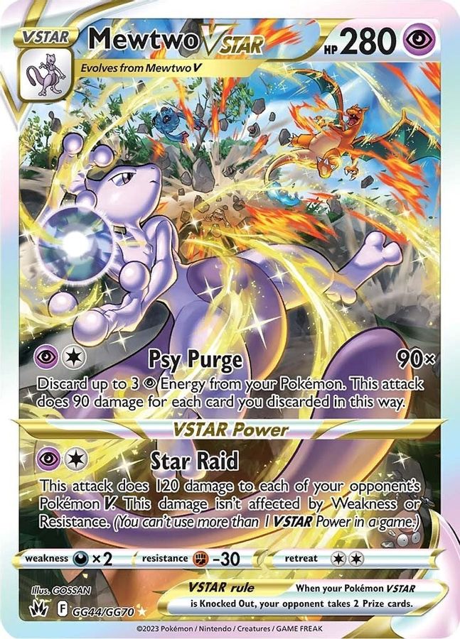 pokemon cards of mewtwo Mewtwo VSTAR GG44/GG70 Raw Card