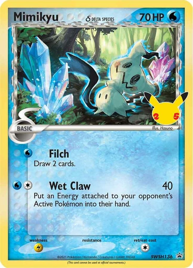 Mimikyu SWSH136 Raw Card - Rare Pokmon Trading Collectible Mimikyu SWSH136 Raw Card - Rare Pokmon Trading Collectible