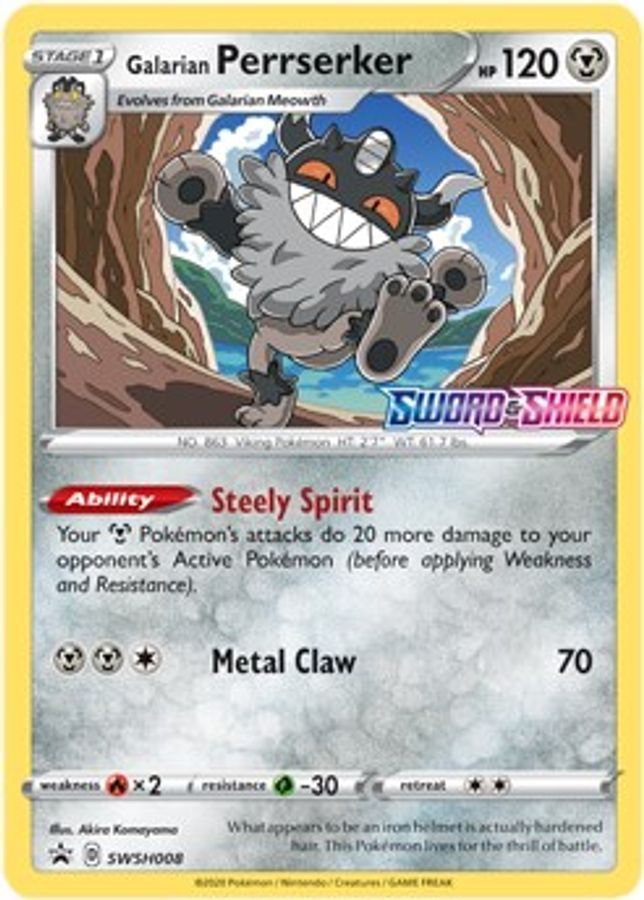 Perrserker SWSH008 - Monster Mart - Pokémon Cards Australia