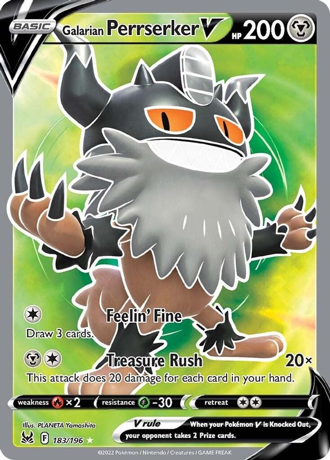 Perrserker V Full Art 183/196 - Monster Mart - Pokémon Cards Australia