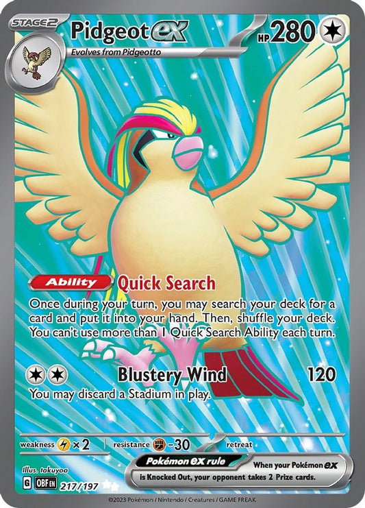 Pidgeot EX 217/197 - Monster Mart - Pokémon Cards Australia