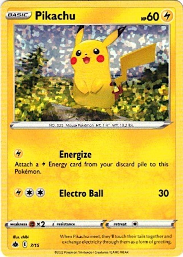 Pikachu Holo 7/15 Raw Card
