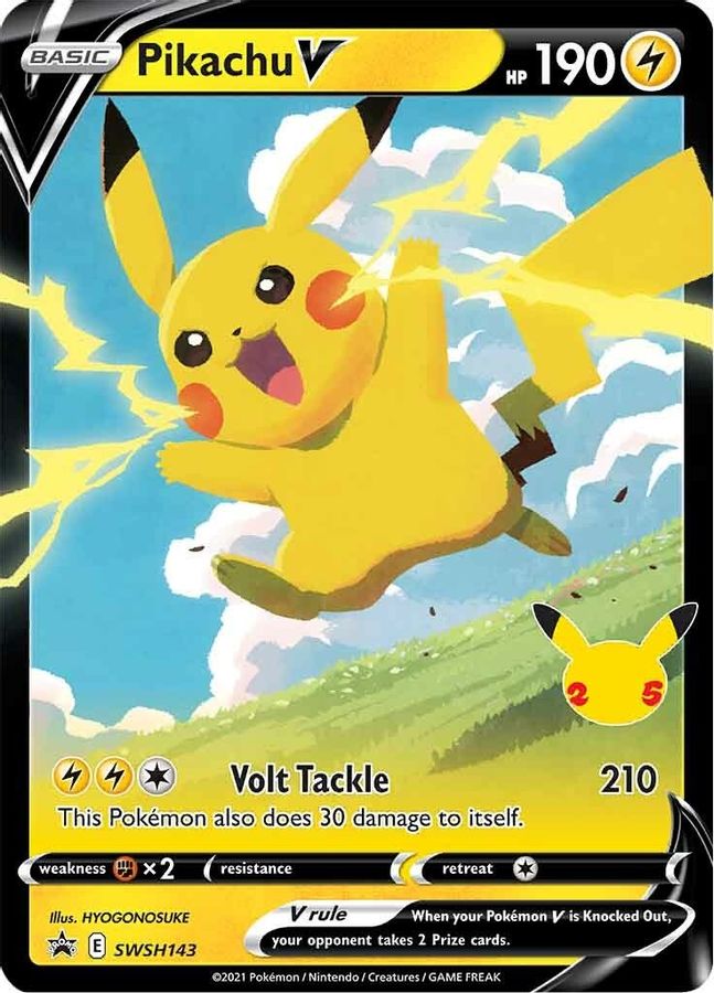 Pikachu V SWSH143 - Monster Mart - Pokémon Cards Australia
