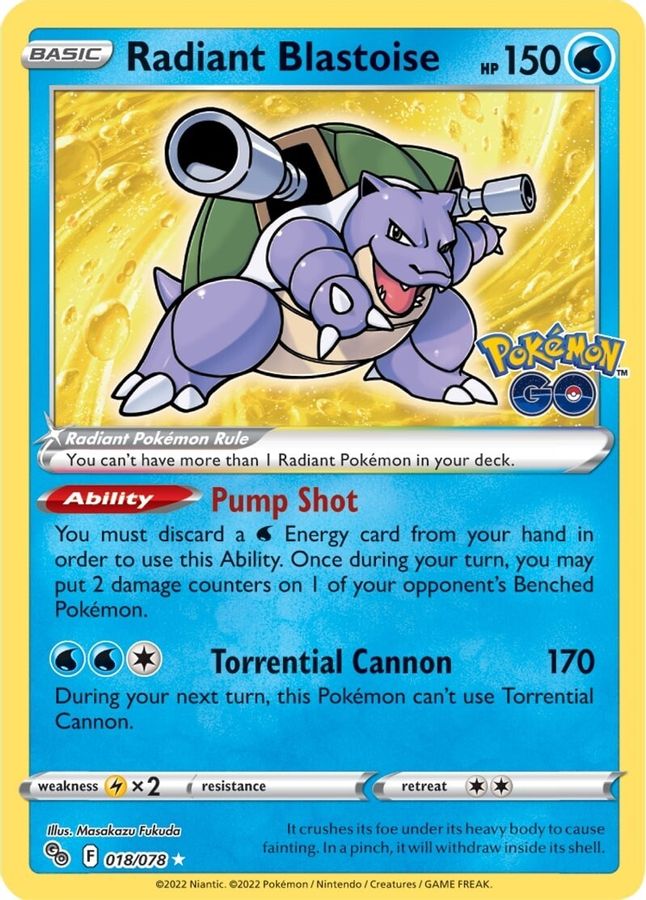 Radiant Blastoise 018/078 - Monster Mart - Pokémon Cards Australia