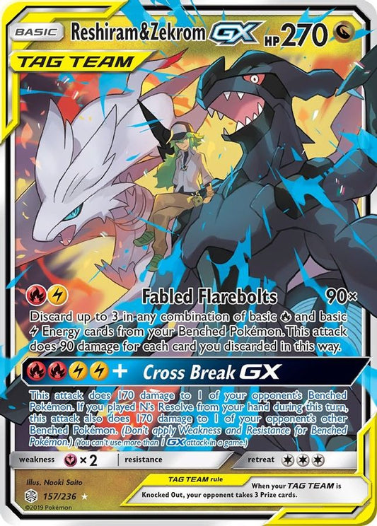 Reshiram & Zekrom GX 157/236 - Monster Mart - Pokémon Cards Australia