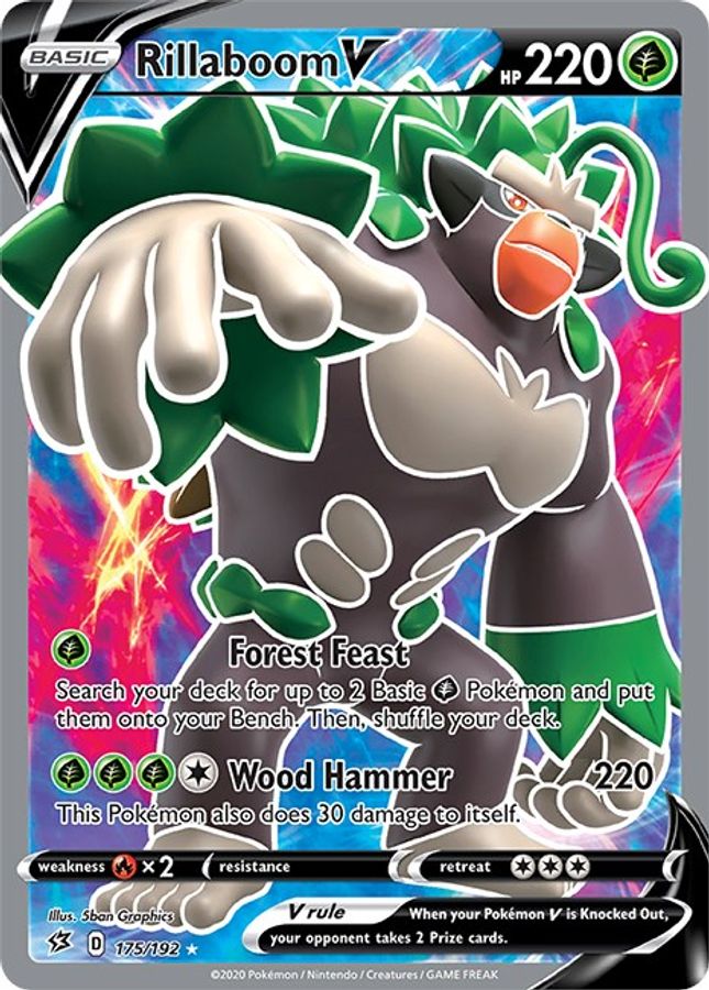 Rillaboom V 175/192 - Monster Mart - Pokémon Cards Australia