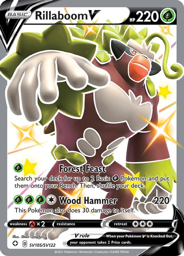 Rillaboom V SV105/SV122 - Monster Mart - Pokémon Cards Australia