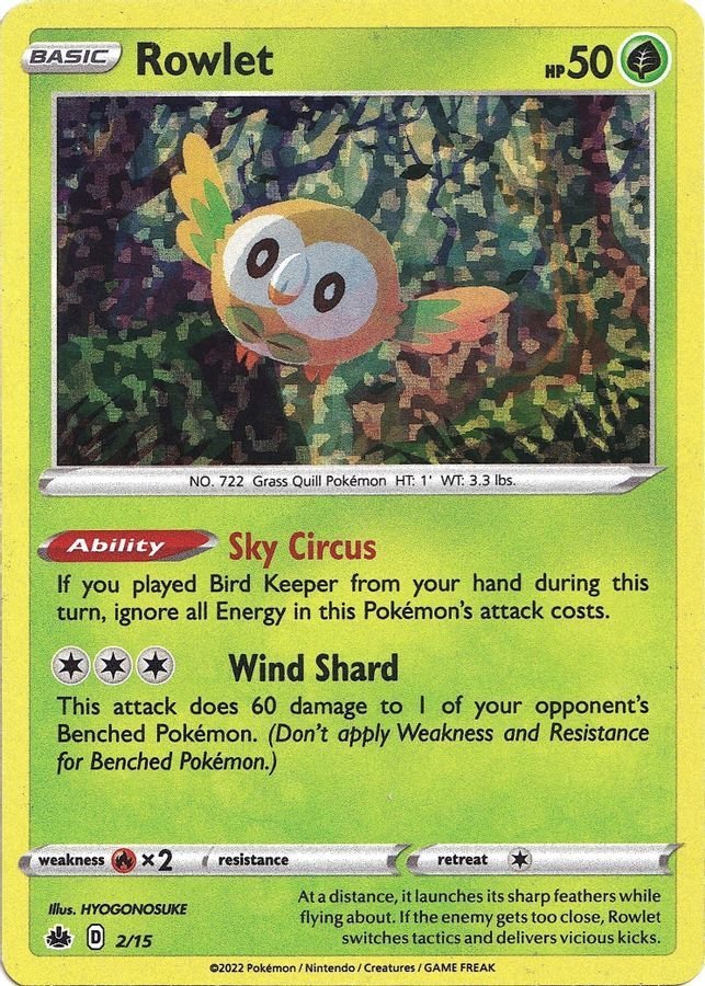 Rowlet Promo 2/15 - Monster Mart - Pokémon Cards Australia