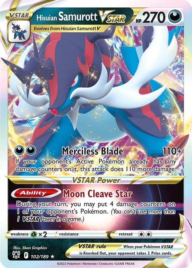 Samurott VSTAR 102/189 - Monster Mart - Pokémon Cards Australia