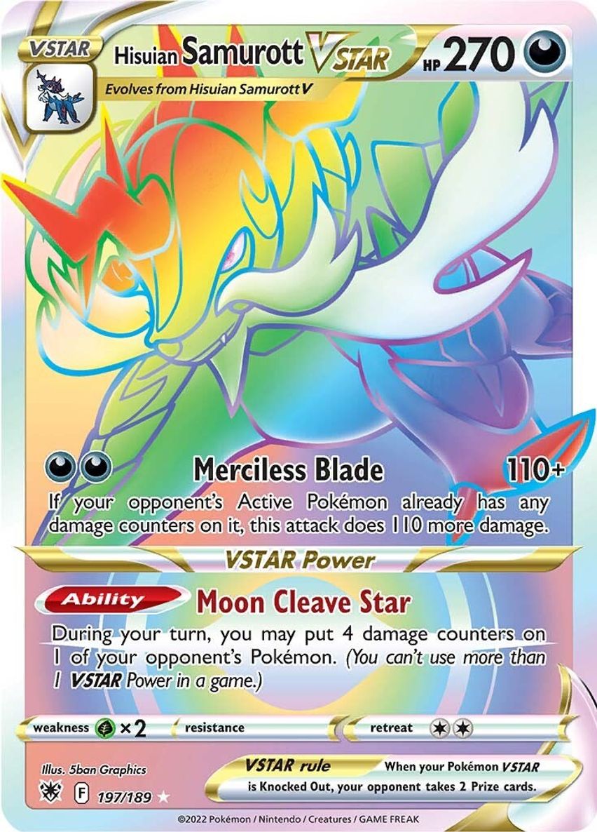 Samurott VSTAR Rainbow 197/189 - Monster Mart - Pokémon Cards Australia