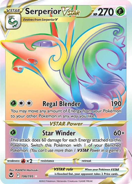 Serperior VSTAR Rainbow 196/195 - Monster Mart - Pokémon Cards Australia