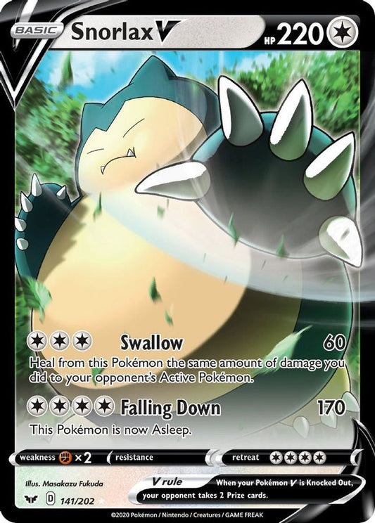 Snorlax V 141/202 - Monster Mart - Pokémon Cards Australia