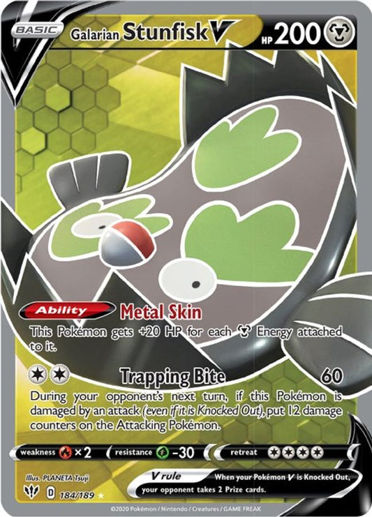 Stunfisk V 184/189 - Monster Mart - Pokémon Cards Australia