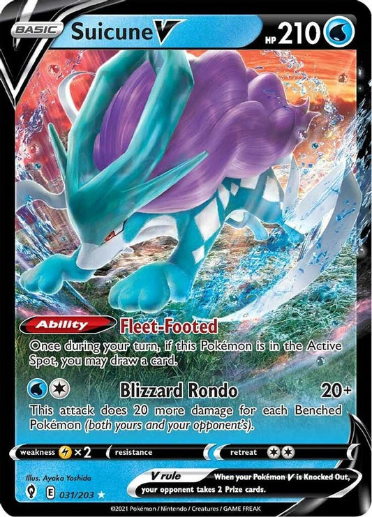 Suicune V 031/203 - Monster Mart - Pokémon Cards Australia