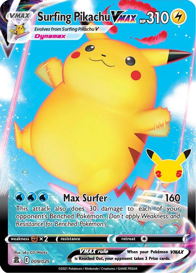 Surfing Pikachu VMAX 009/025 - Monster Mart - Pokémon Cards Australia