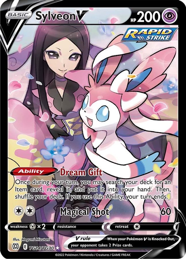Sylveon V TG14 TG30 Raw Card - Rare Pokmon Collectible Sylveon V TG14 TG30 Raw Card - Rare Pokmon Collectible