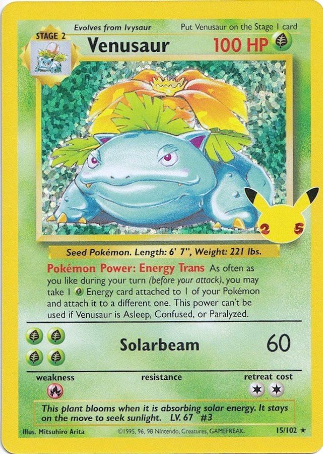 5 15 pokemon card Venusaur 15/102 Raw Style:Call for Backup Handheld Games Listed cards may have Pokemon Platinum Rising Rivals