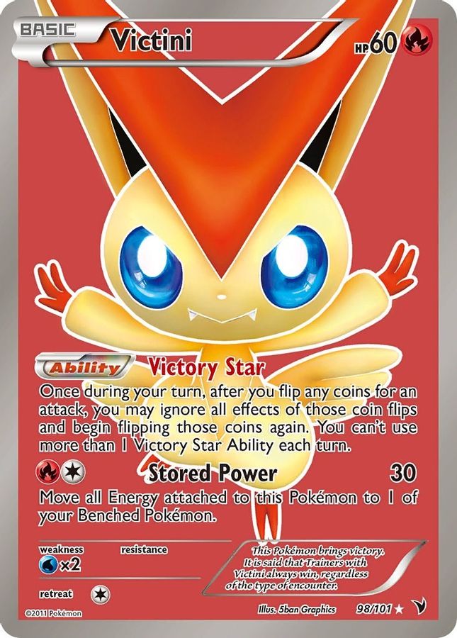 victini pokemon cards Victini 98/101 Raw Card