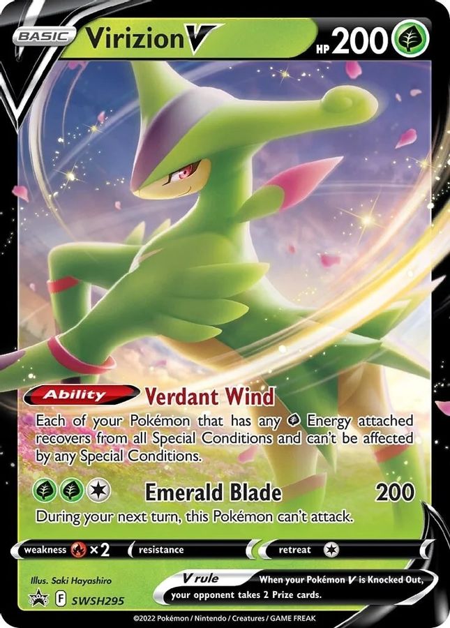 Virizion V SWSH295 - Monster Mart - Pokémon Cards Australia